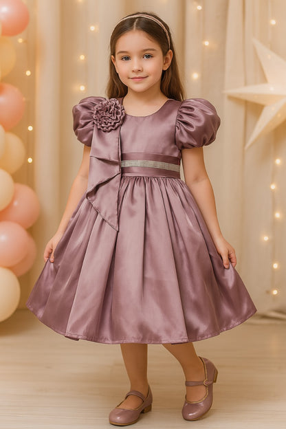 Rhinestone Floral Embellished Balloon Party Dress