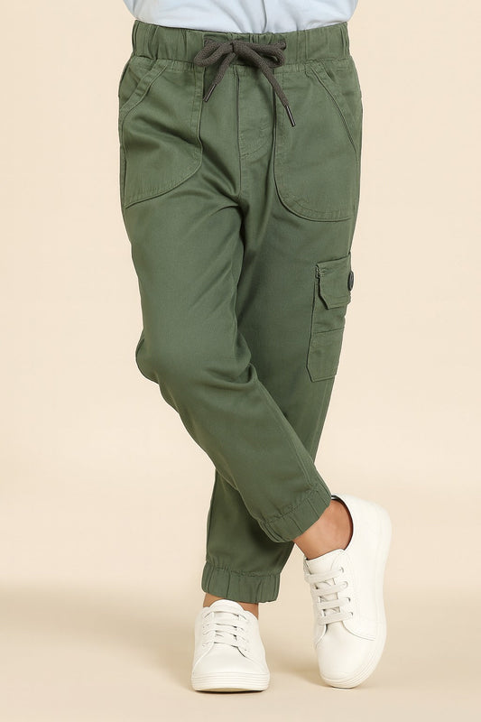 Boys Cargo Cotton Elastic Trouser - Wish Karo - photo 1