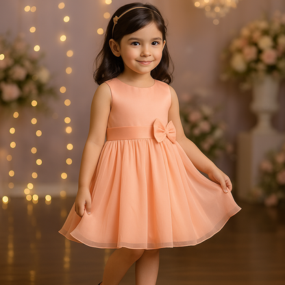 Baby Girls Elegance in Peach/Perfect Party Dress - Wish Karo