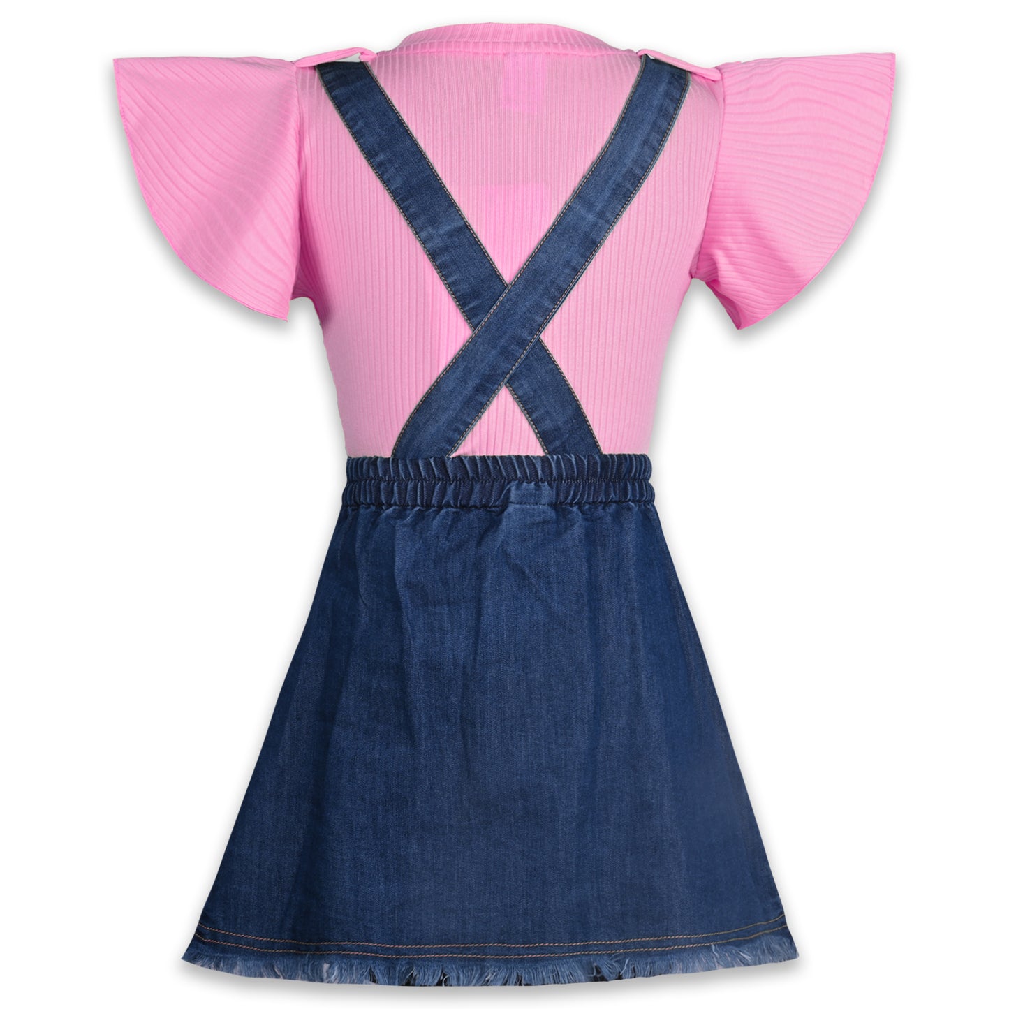 Girls Printed Top and Shorts Dungaree Set csl1003