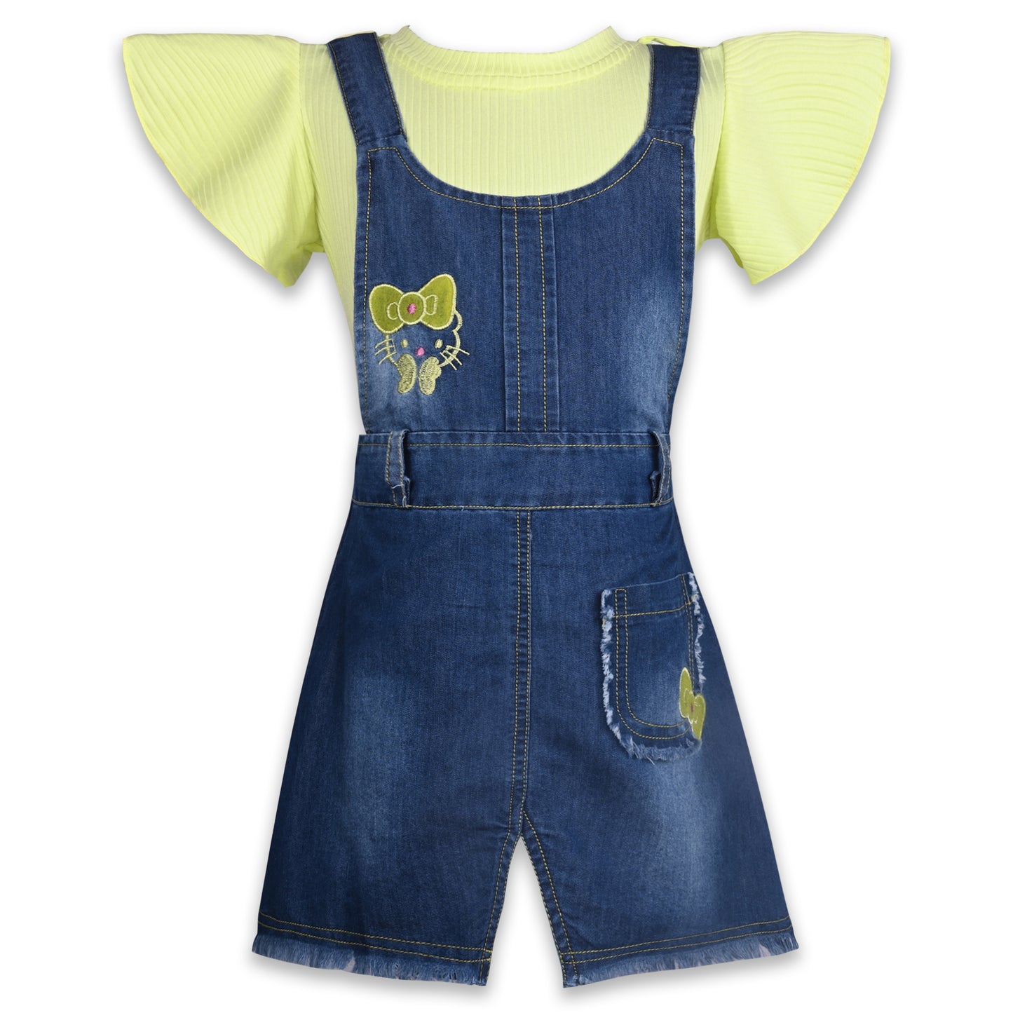 Girls Printed Top and Shorts Dungaree Set csl1003