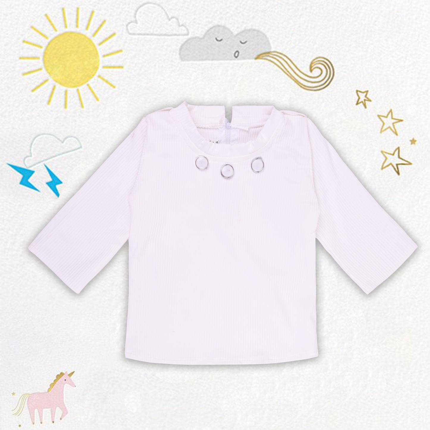 Girls Stylish Top and Dungaree Set with Belt csl1049lb