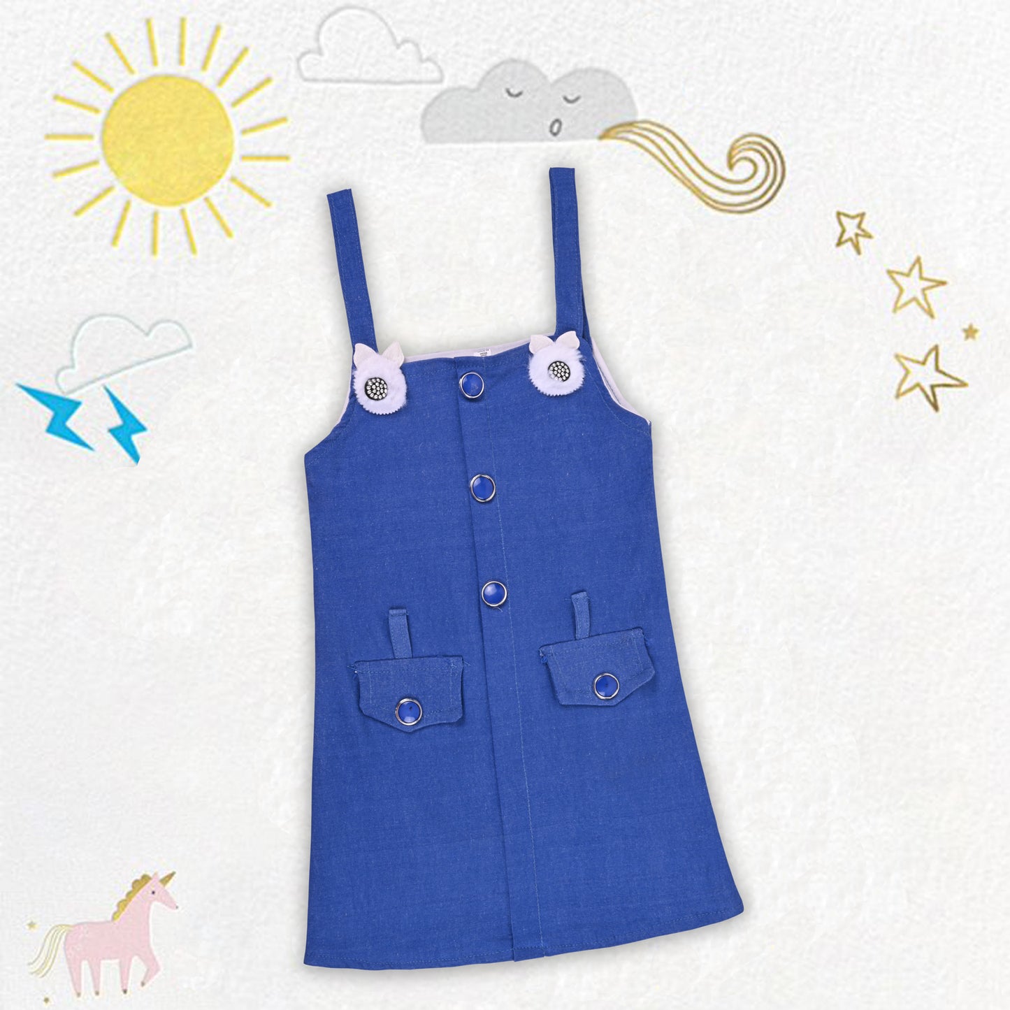 Girls Stylish Top and Dungaree Set with Belt csl1049lb