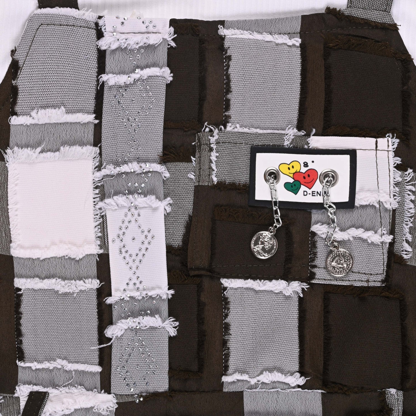 Girls Checkered Texture Flared Top with Dungaree csl1087