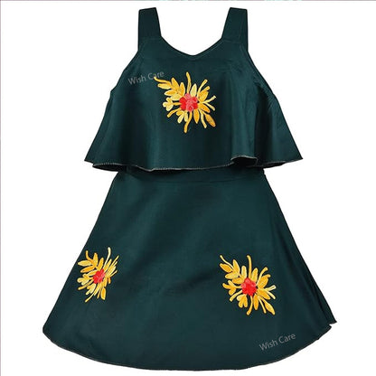 Girls Embroidered A-line Strap Neck dress - Wish Karo - photo 2