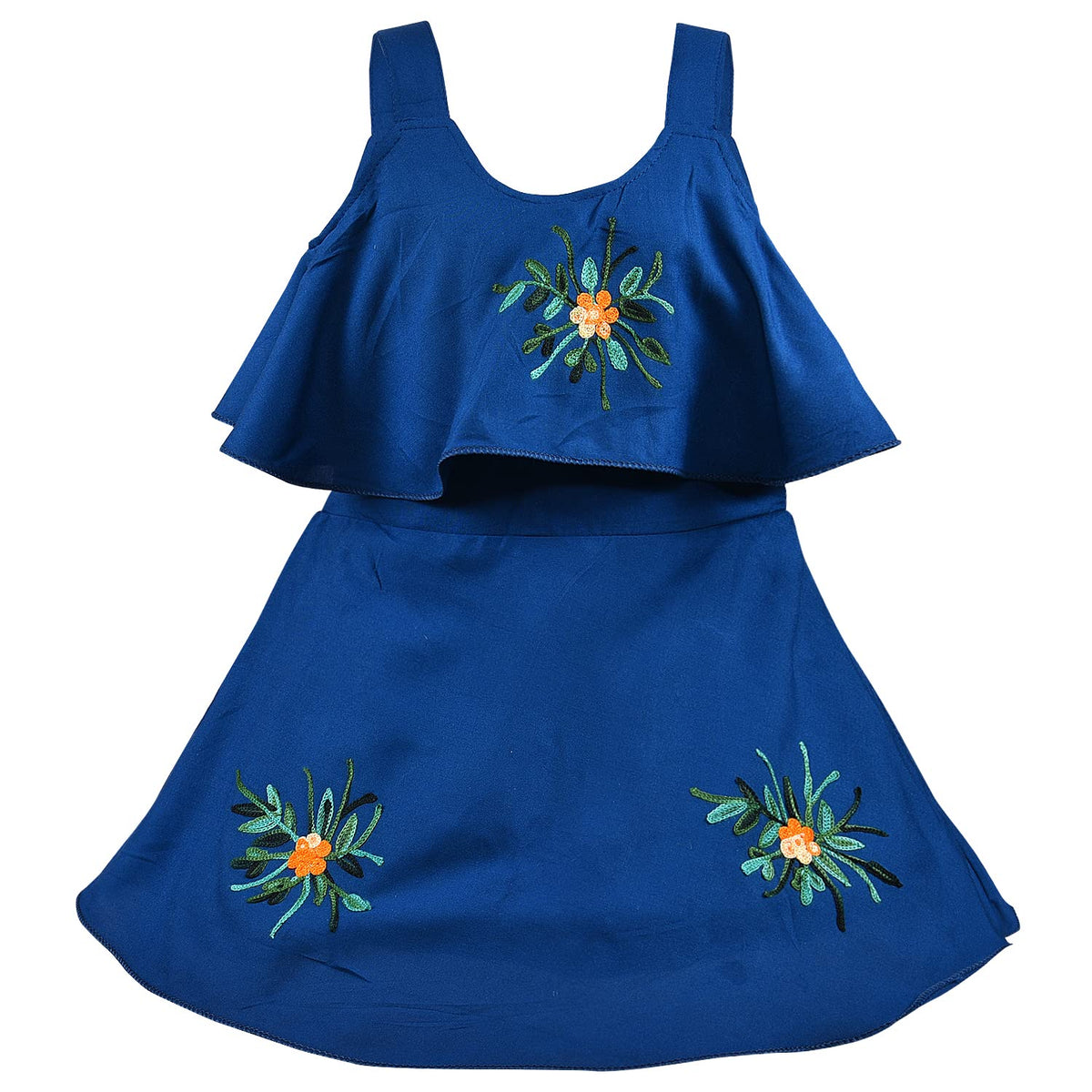 Girls Embroidered A-line Strap Neck dress - Wish Karo - photo 2