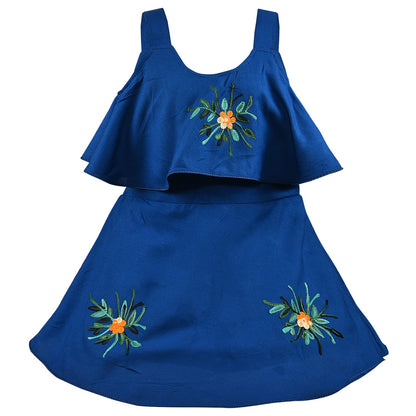 Girls Embroidered A-line Strap Neck dress - Wish Karo - photo 2