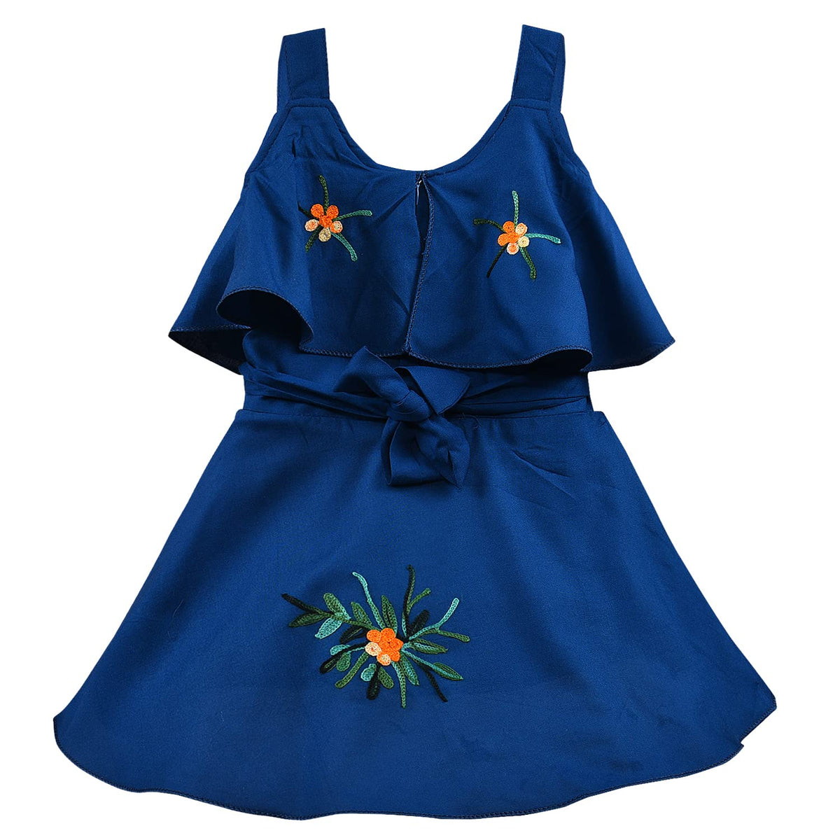 Girls Embroidered A-line Strap Neck dress - Wish Karo - photo 3
