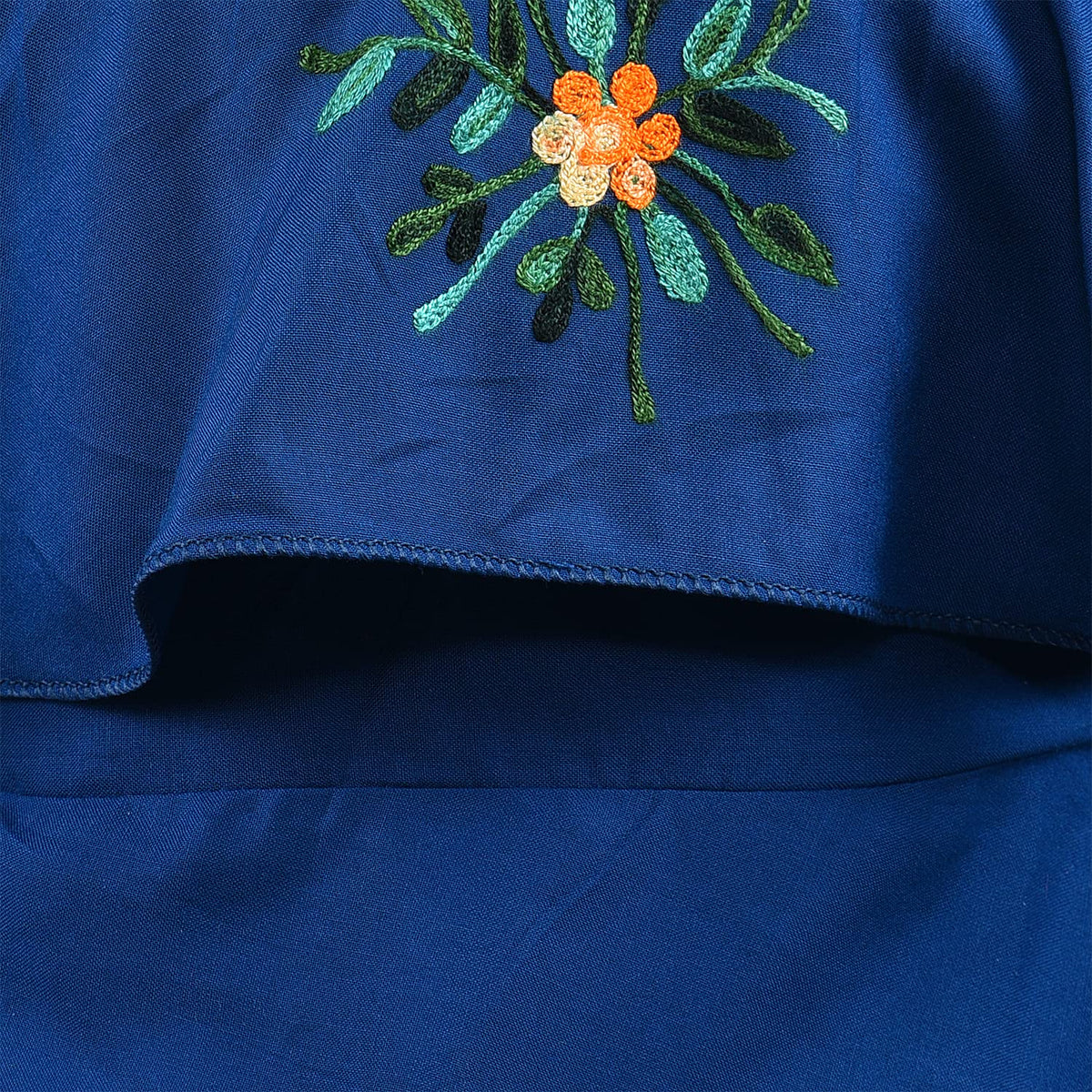 Girls Embroidered A-line Strap Neck dress - Wish Karo - photo 4