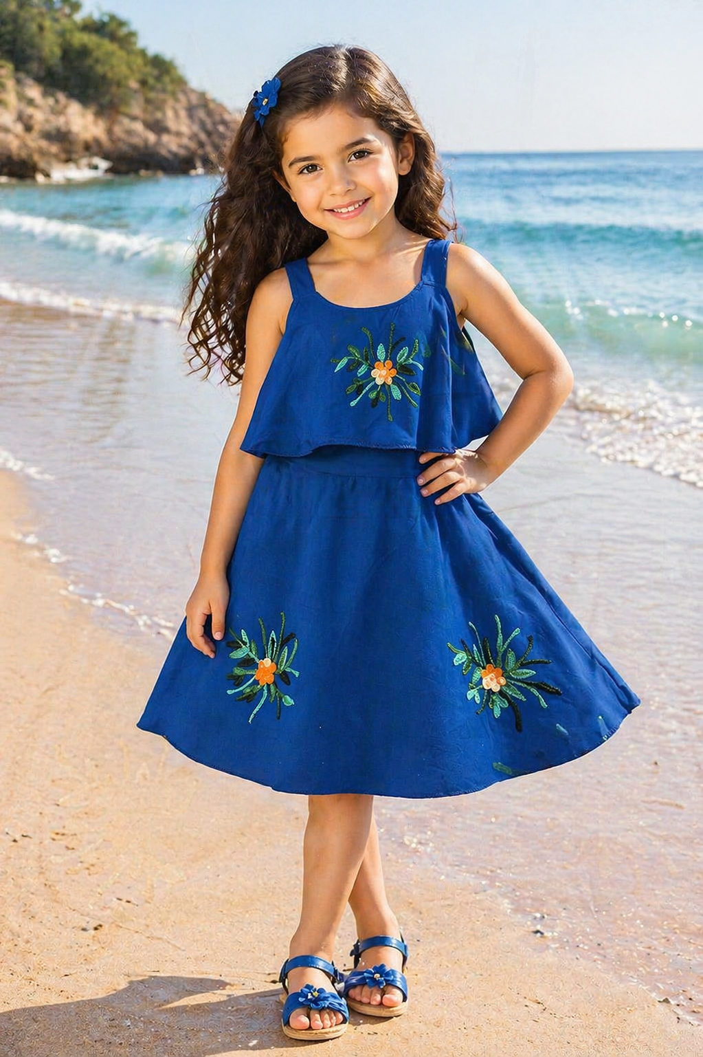Baby Girls Sea Green Frock Dress - Wish Karo