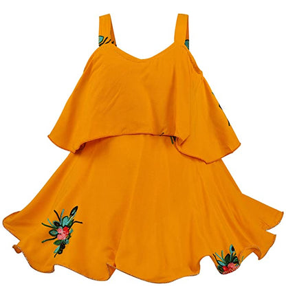 Girls Flowered Designed  Frock Dress