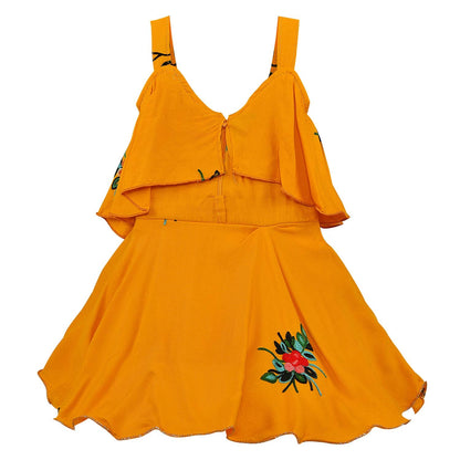 Girls Flowered Designed  Frock Dress
