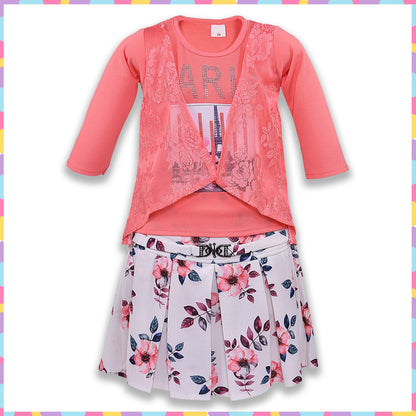 Baby Girls Top and Skirt Clothing Set-(csl272pch)