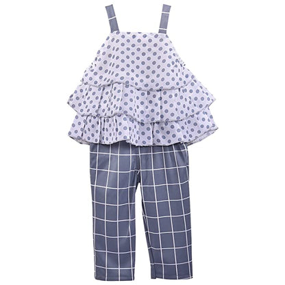Baby Girls Top and Pant Dress For Girls-(csl288gry)