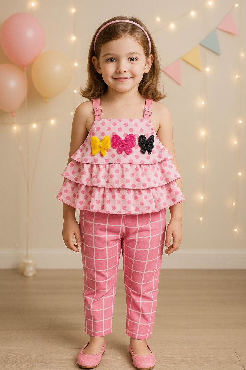 Baby Girls Top and Pant Dress For Girls-(csl288pnk)