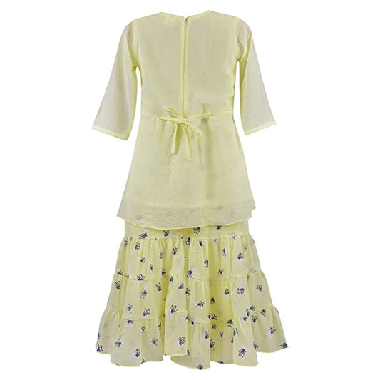 Baby Girls Top and Palazzo Dress for Girls-(csl304y)