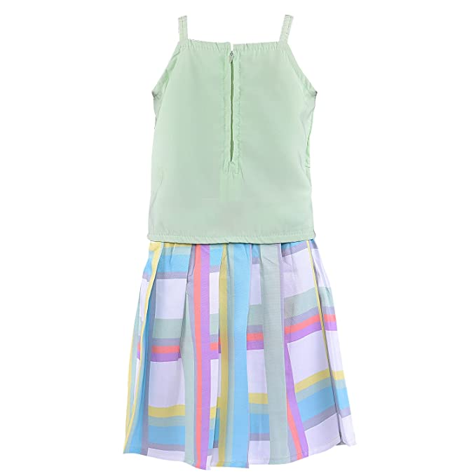 Baby Girls Top and Skirt Dress For Girls-(csl307grn)