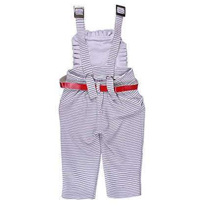 Baby Girls T-Shirt and Dungaree Dress For Girls-(csl321rd)