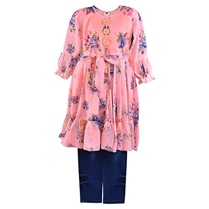 Baby Girls Top and Pant Dress For Girls-(csl327pnk)
