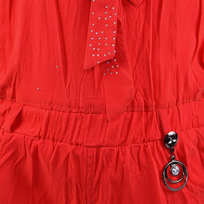 Baby Girls Dungaree Dress for Girls-(csl330rd)