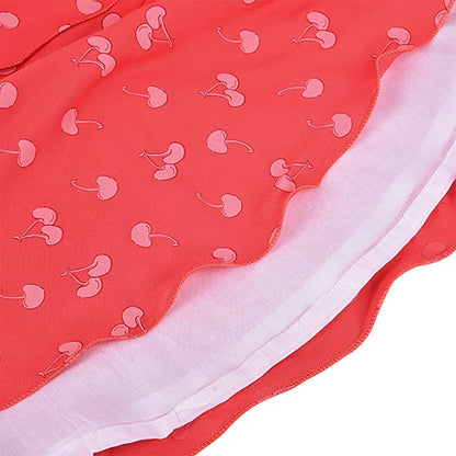 Baby Girl's Cherry Print Casual Summer Frock-(csl338pch)