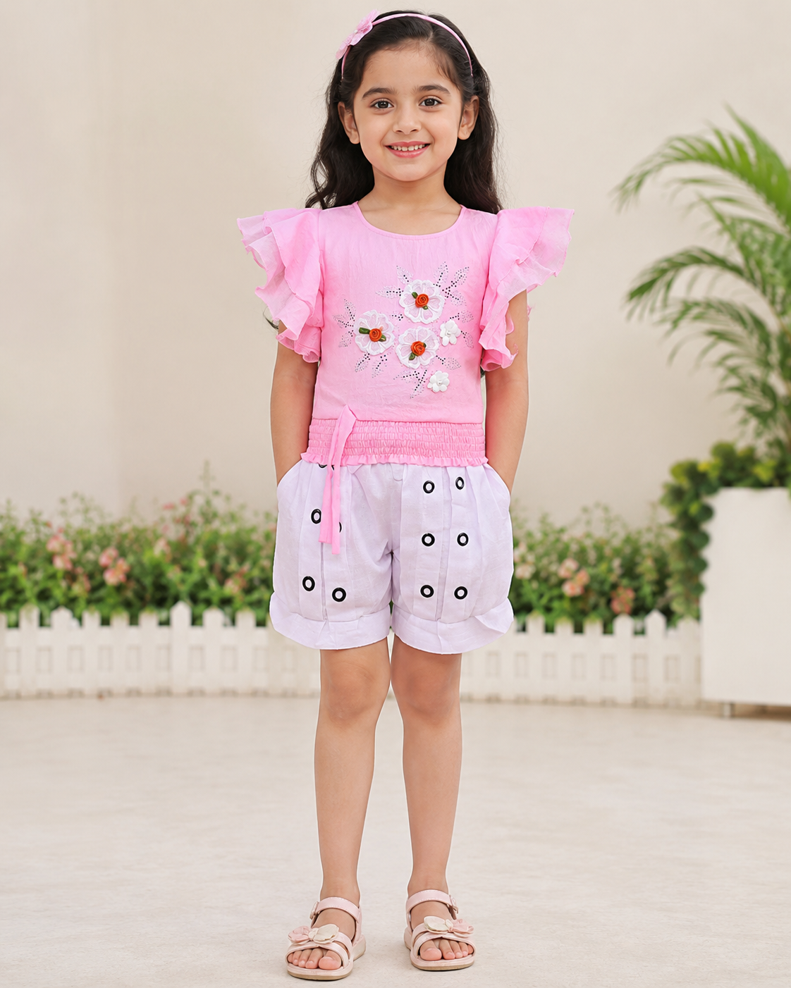 Girls Casual Top Shorts csl343bpnk
