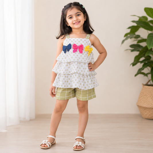 Girls Casual Top Shorts csl351grn