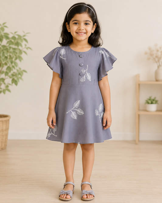 Girls Midi/Knee Length Casual Dress csl578gry