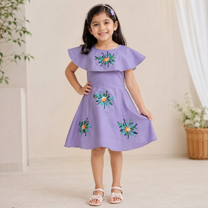 Girls Midi/Knee Length Casual DressÂ csl579gry
