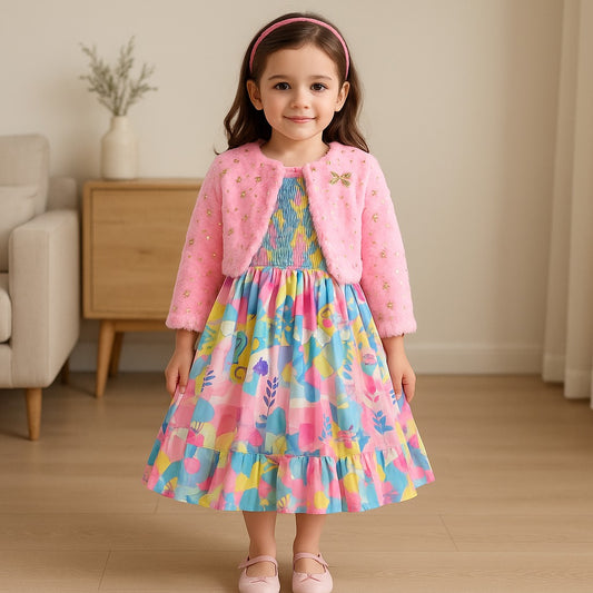Girls Midi/Knee Length Casual Dress 