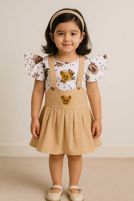 Dungaree For Girls Casual Printed PolycottonÂ csl987bg