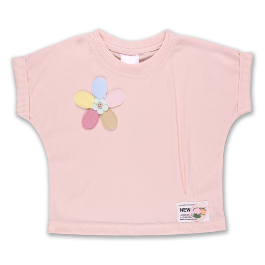 Girls Floral detailed Short Sleeve Regular top - Wish Karo