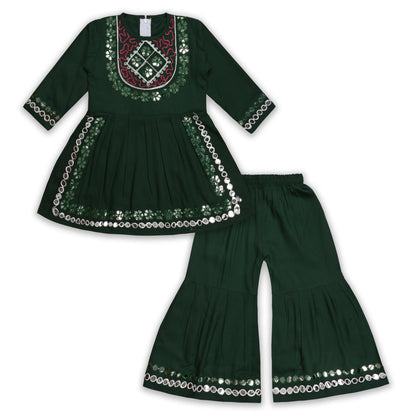 Elegant Rayon Ethnic Kurti Set with Sharara