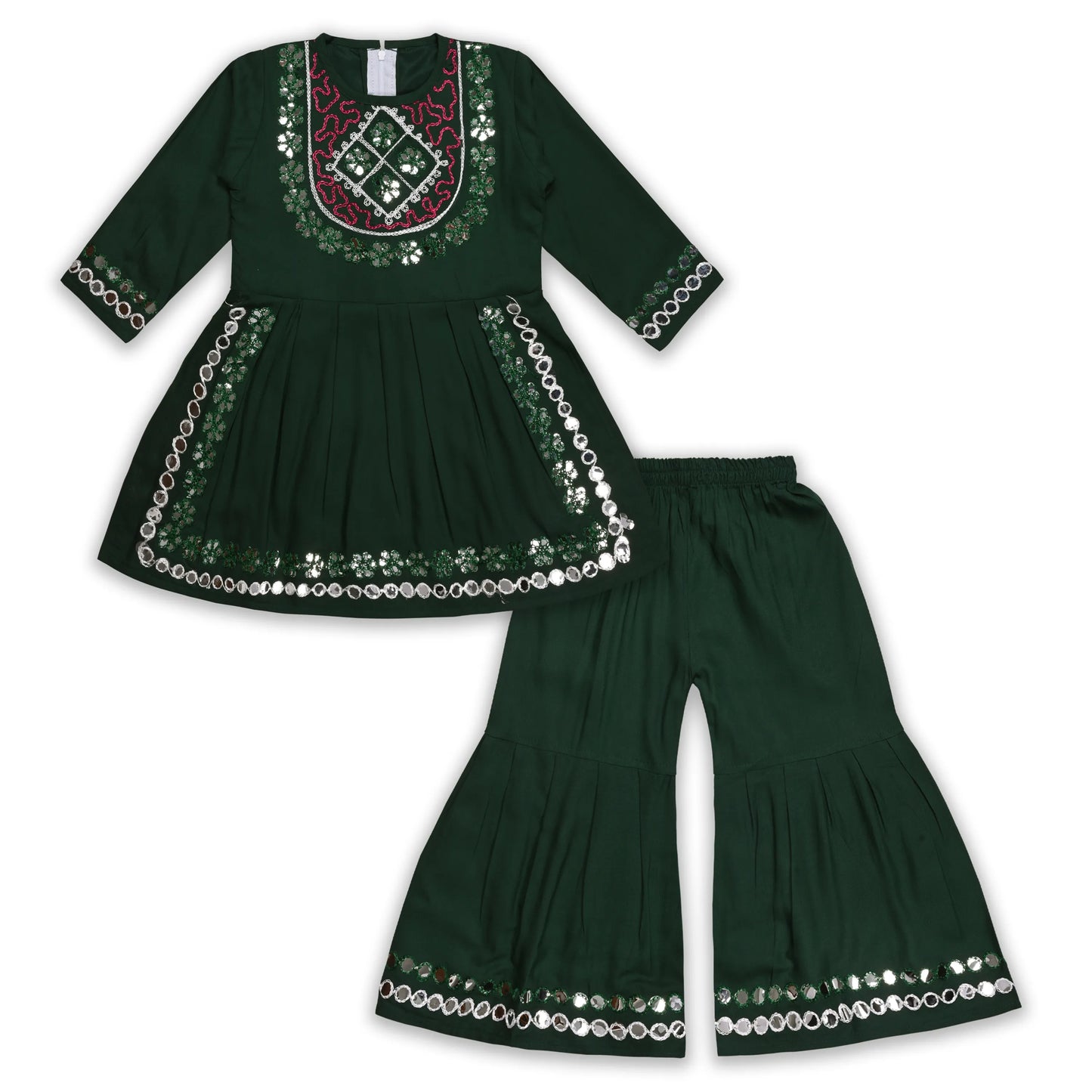 Elegant Rayon Ethnic Kurti Set with Sharara cslp1105