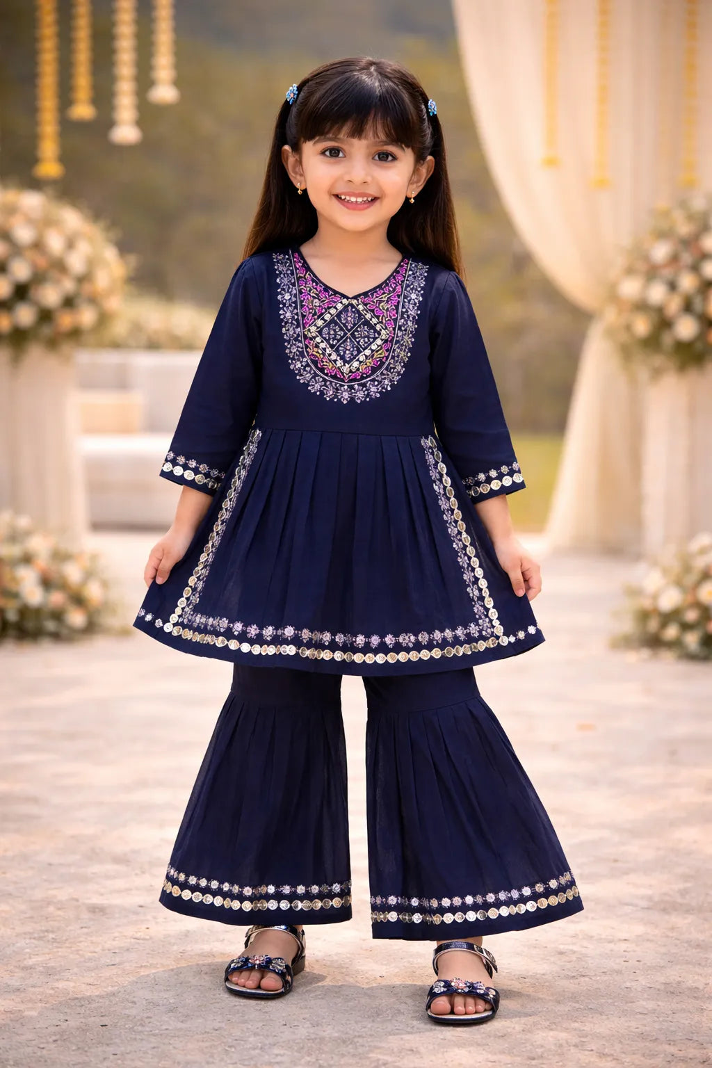 Elegant Rayon Ethnic Kurti Set with Sharara