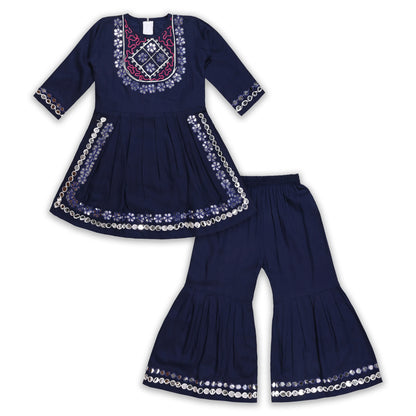 Elegant Rayon Ethnic Kurti Set with Sharara