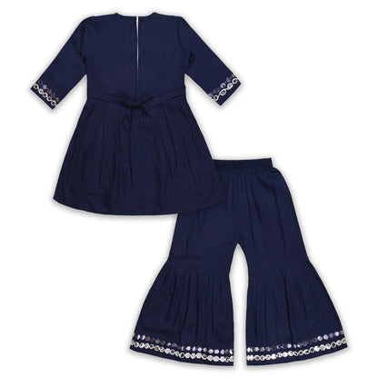 Elegant Rayon Ethnic Kurti Set with Sharara cslp1105