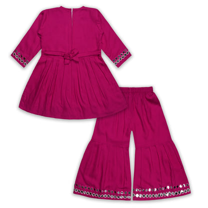 Elegant Rayon Ethnic Kurti Set with Sharara cslp1105