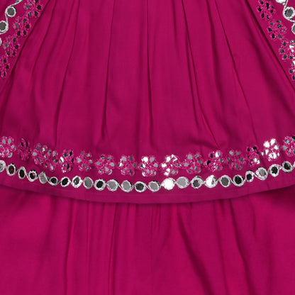 Elegant Rayon Ethnic Kurti Set with Sharara cslp1105