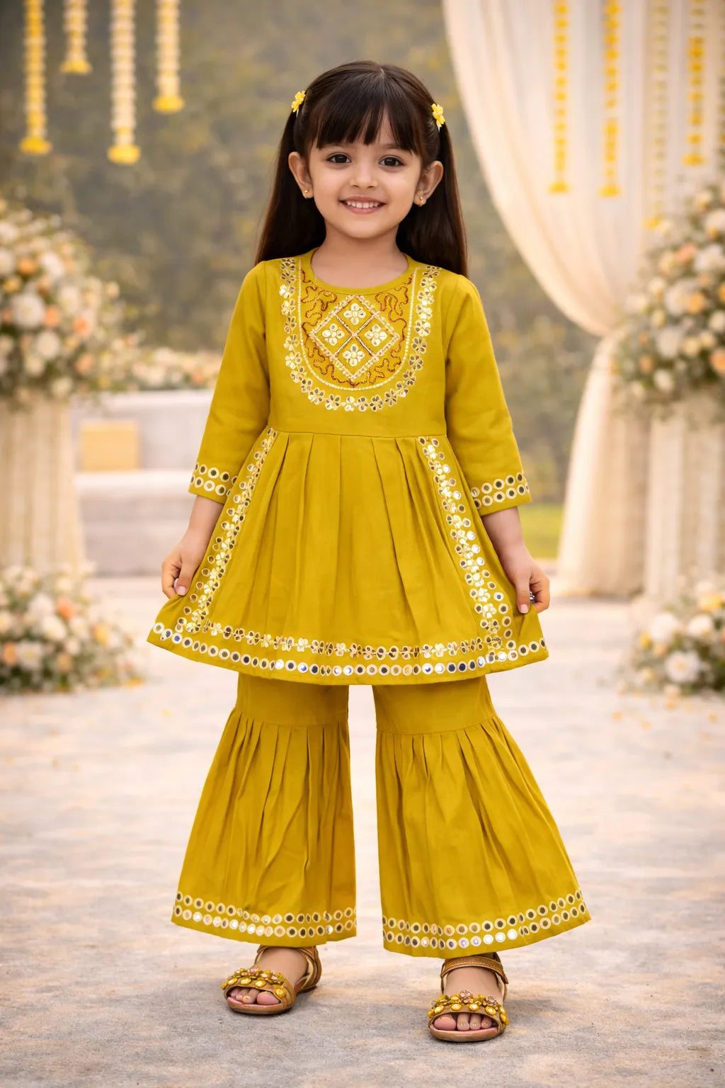 Elegant Rayon Ethnic Kurti Set with Sharara