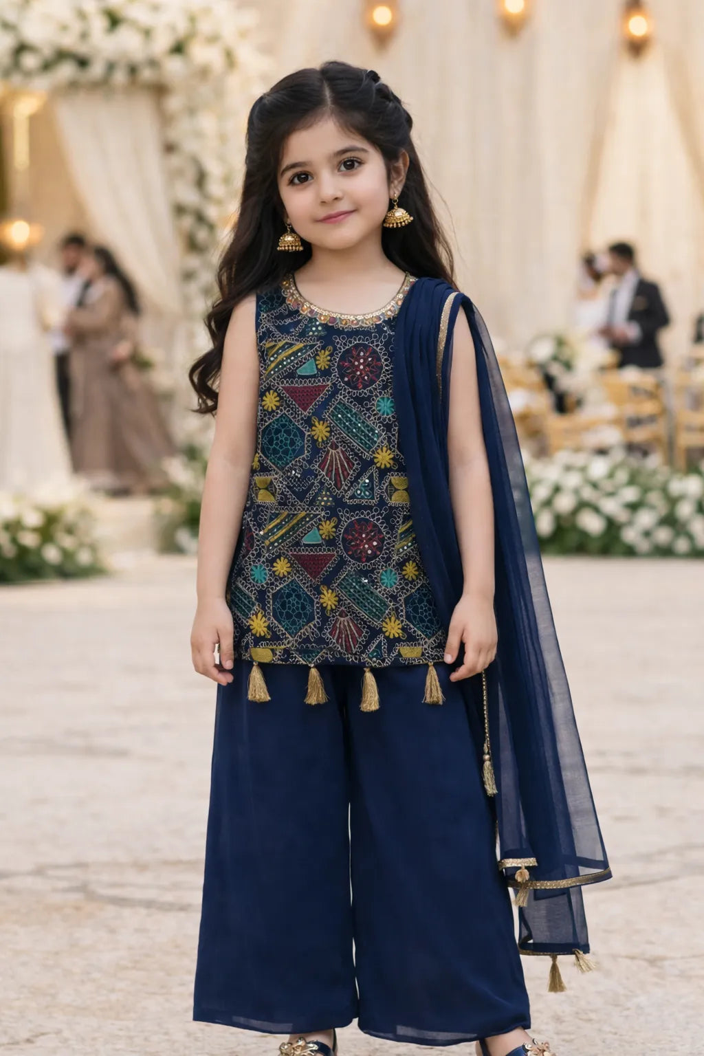 Elegant Georgette Ethnic Kurti Set with Palazzo & Dupatta cslp1106