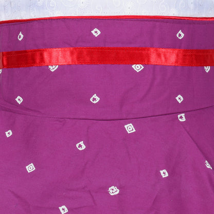 Girls Cotton Printed Summer Dress with Floral Applique