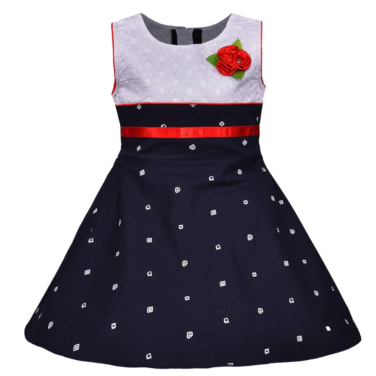 Girls Graphic Printed A-line dress with bow design - Wish Karo - photo 4