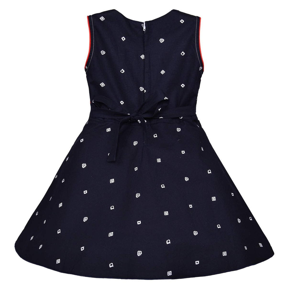 Girls Graphic Printed A-line dress with bow design - Wish Karo - photo 3