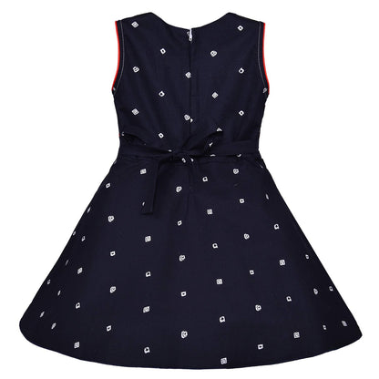 Girls Graphic Printed A-line dress with bow design - Wish Karo - photo 3