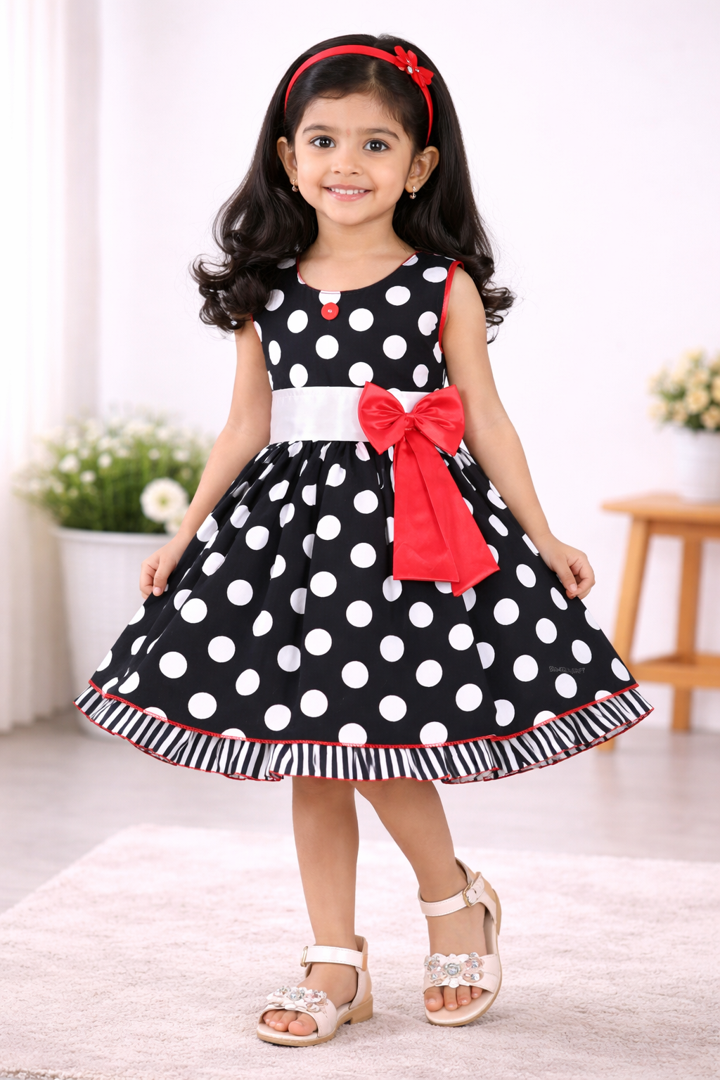 Baby Girls Midi/Knee Length Casual Dress ctn125rd