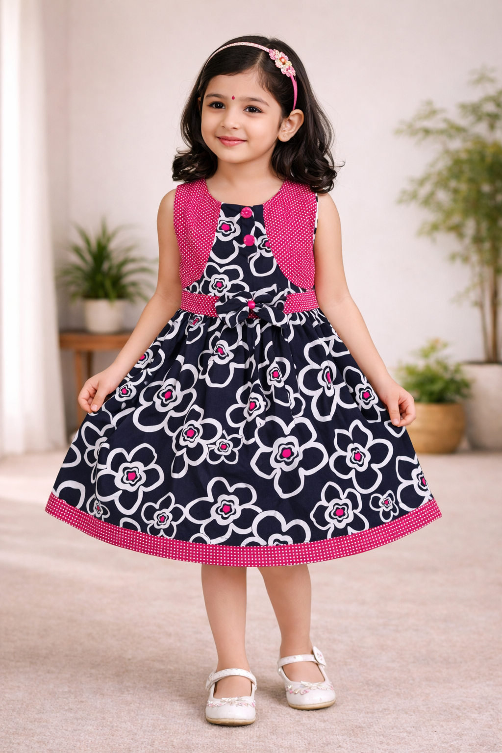 Baby Girls Midi/Knee Length Casual Dress ctn80pnk