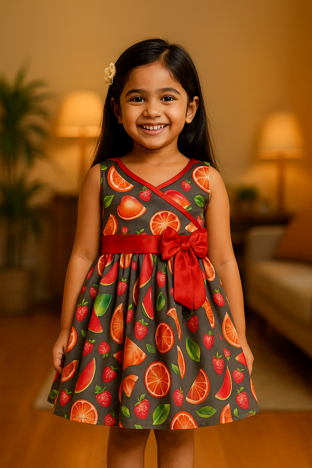 Girls Midi/Knee Length Casual Dress ctn302org