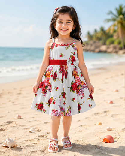 Girls Midi/Knee Length Casual Dress ctn308rd