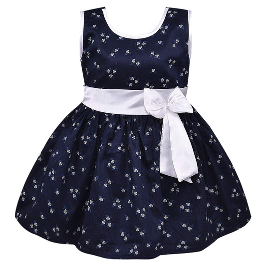 Girls Floral Bow Cotton Casual Dress ctn323